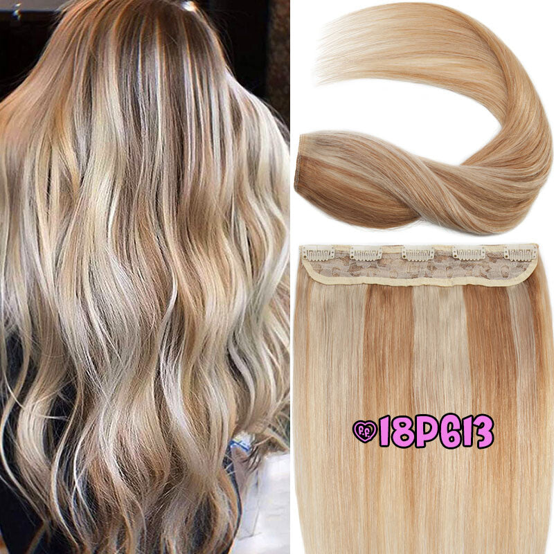 Thick Clip-In Human Hair Extensions Full Head Remy Weft - Various Lengths & Colors