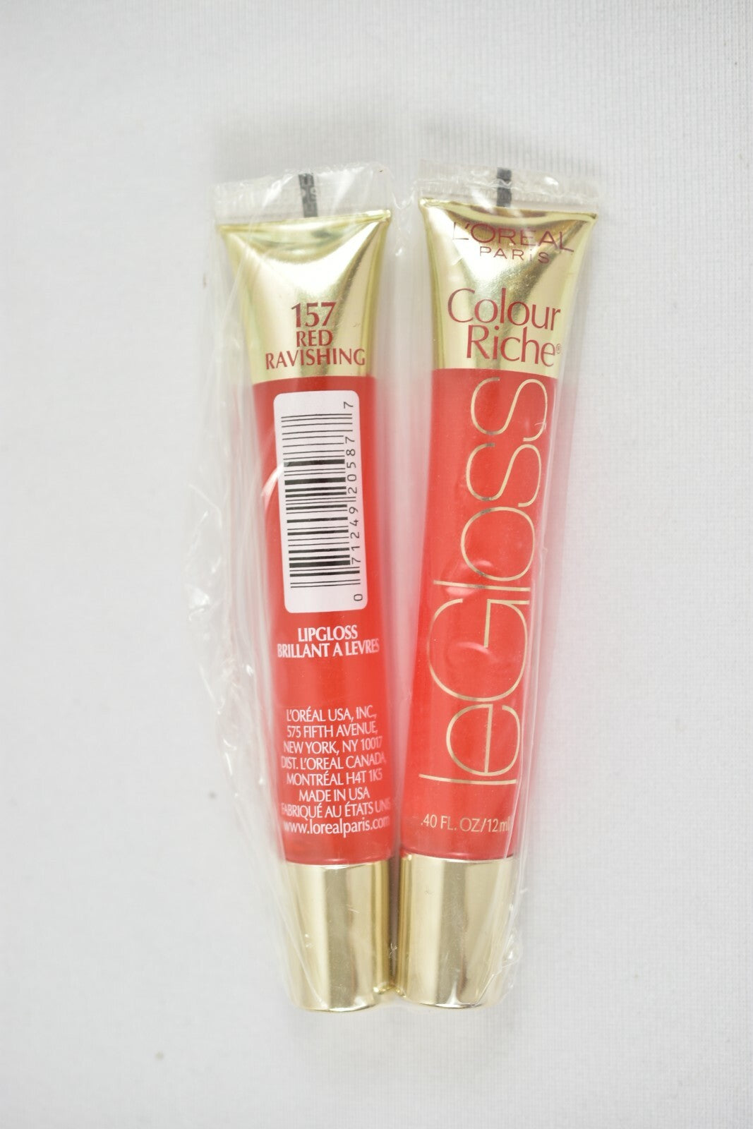 Lip Gloss Set - Hydrating Red Ravishing Color with Vitamin E & Argan Oil