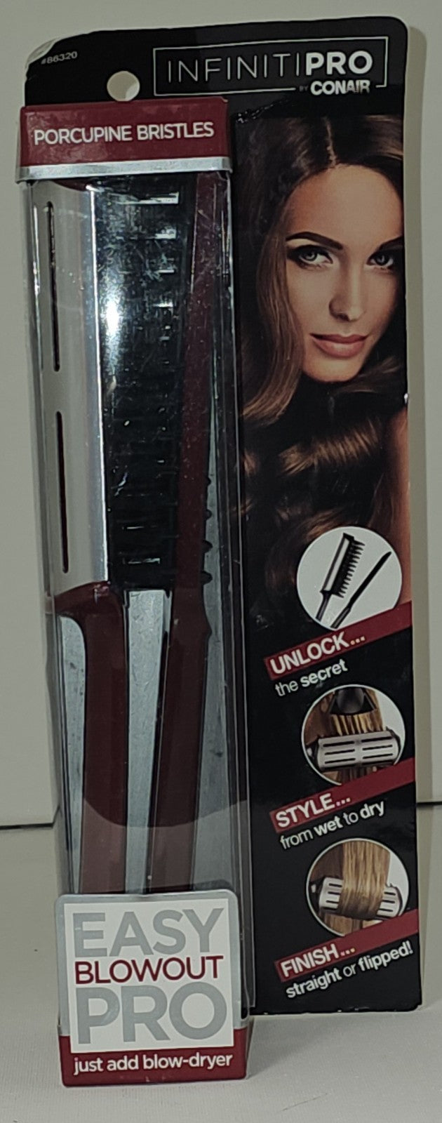 Conair Infiniti Pro Blowout Pro Brush with Porcupine Bristles - Red