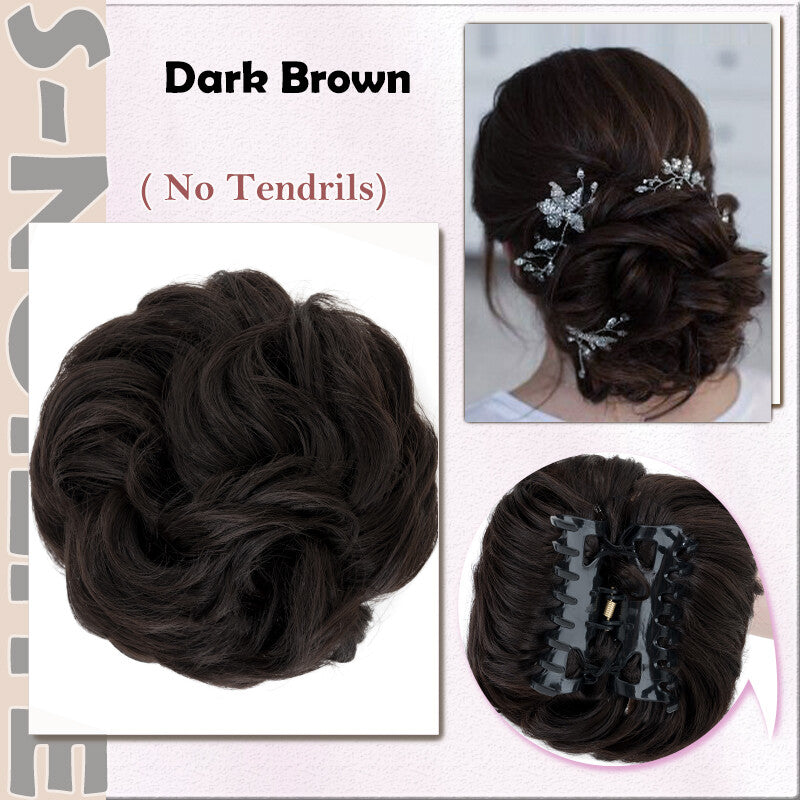 X-Large Thick Curly Claw Chignon Messy Bun Hair Extension Clips - All Colors