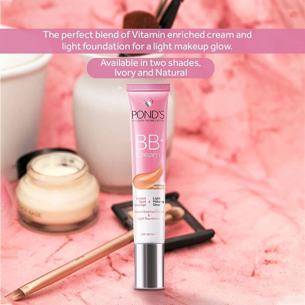 BB Cream Light Coverage SPF 30 PA++ - Natural Shade, 18g Makeup Foundation