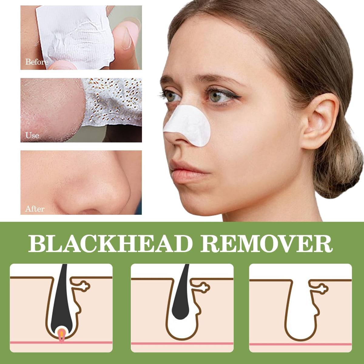 Blackhead Nose Pore Strips - Deep Cleansing Peel-Off Mask for Blackheads