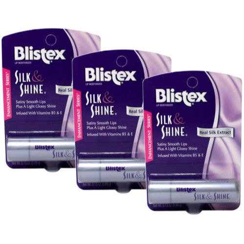 3 Pack Lip Balm Set with Silk & Vitamin Shine - Moisturizing & Protecting
