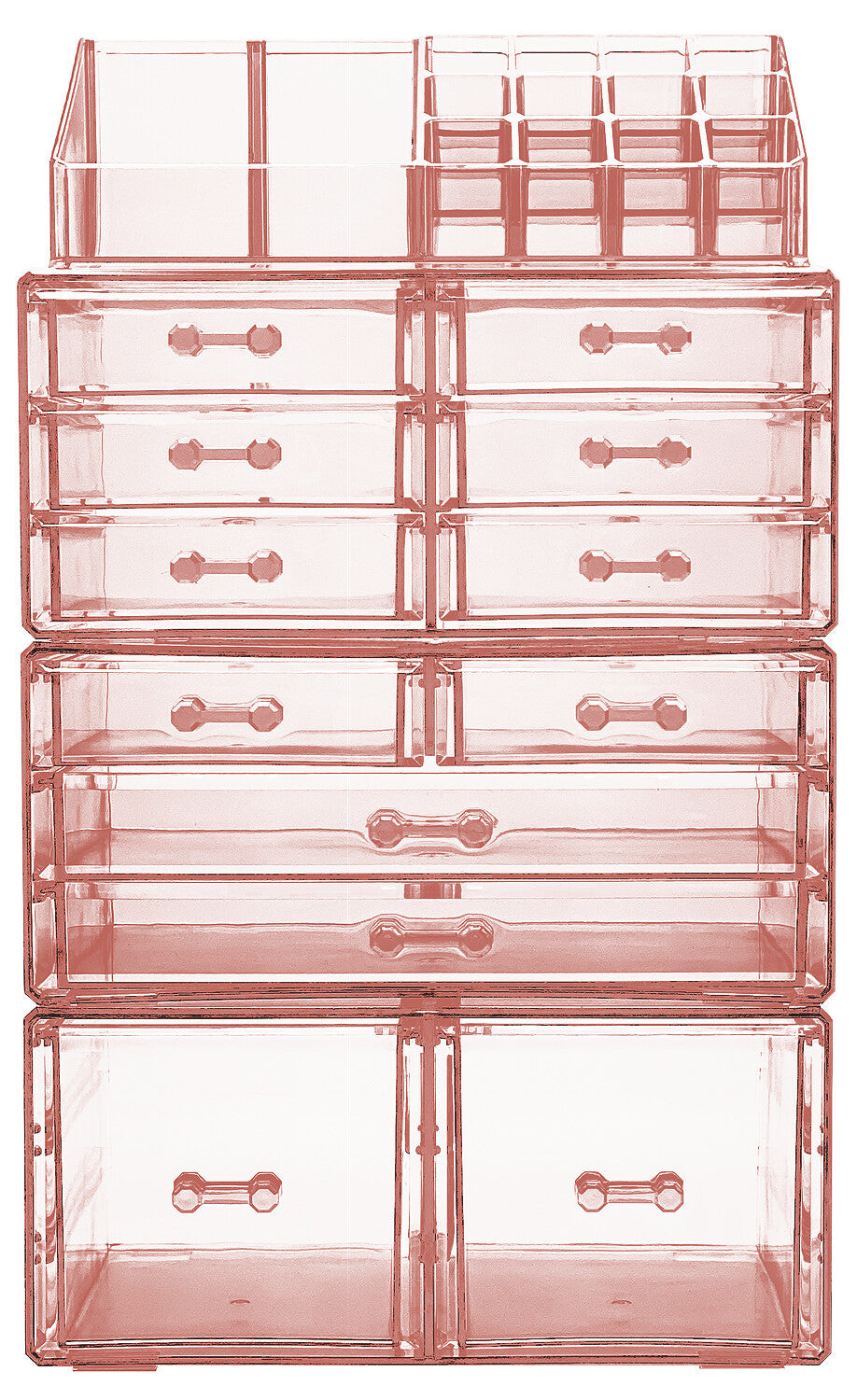 Large Acrylic Makeup Organizer with 12 Drawers & 16 Compartments – Stylish Storage