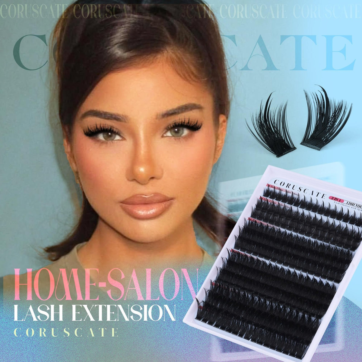 False Eyelash Clusters Spiky Wispy Mink Volume for Dramatic Eye Look