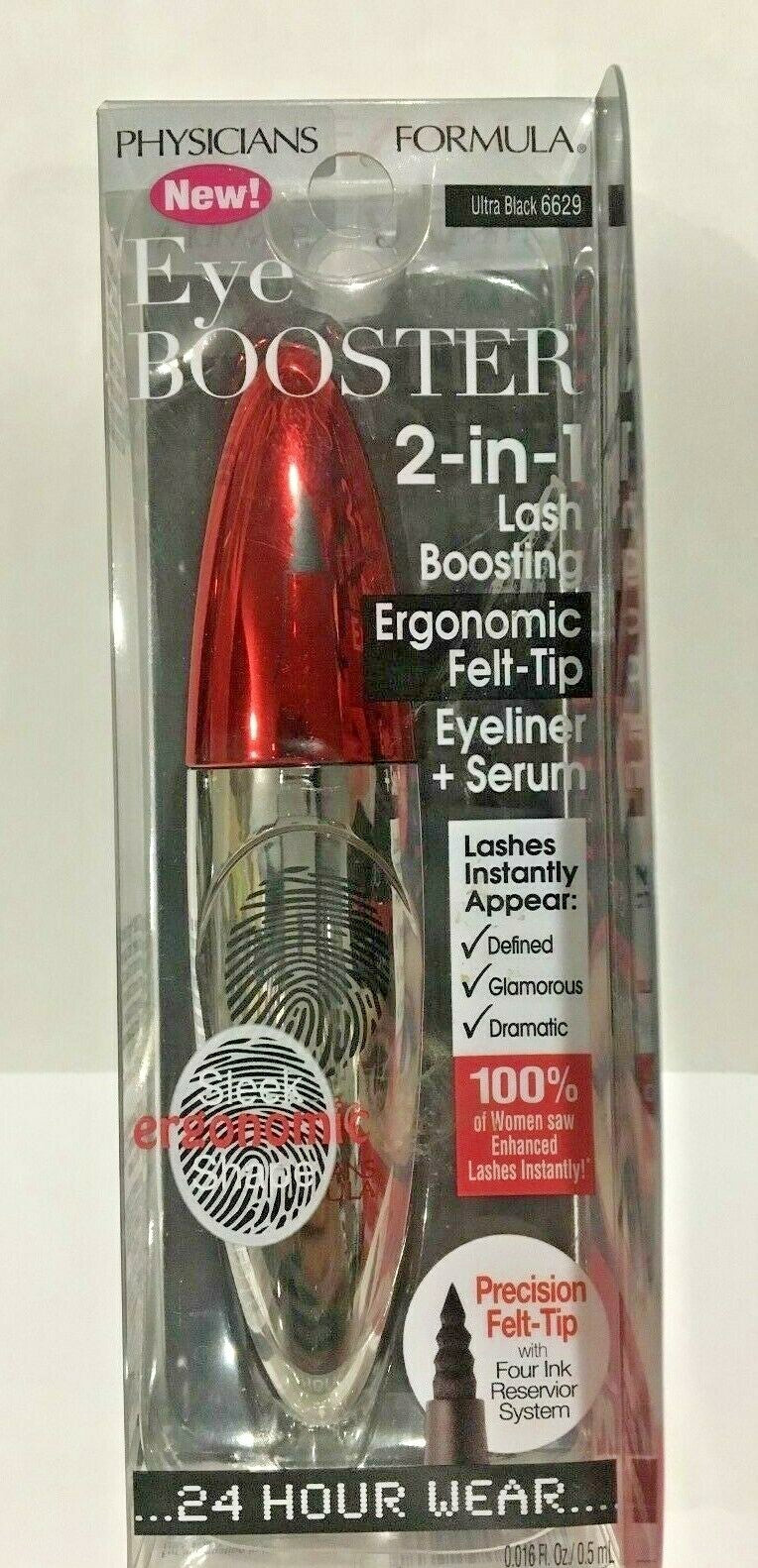 Eye Booster 2-in-1 Eyeliner and Serum - Ultra Black Felt Tip, 24 Hour Wear