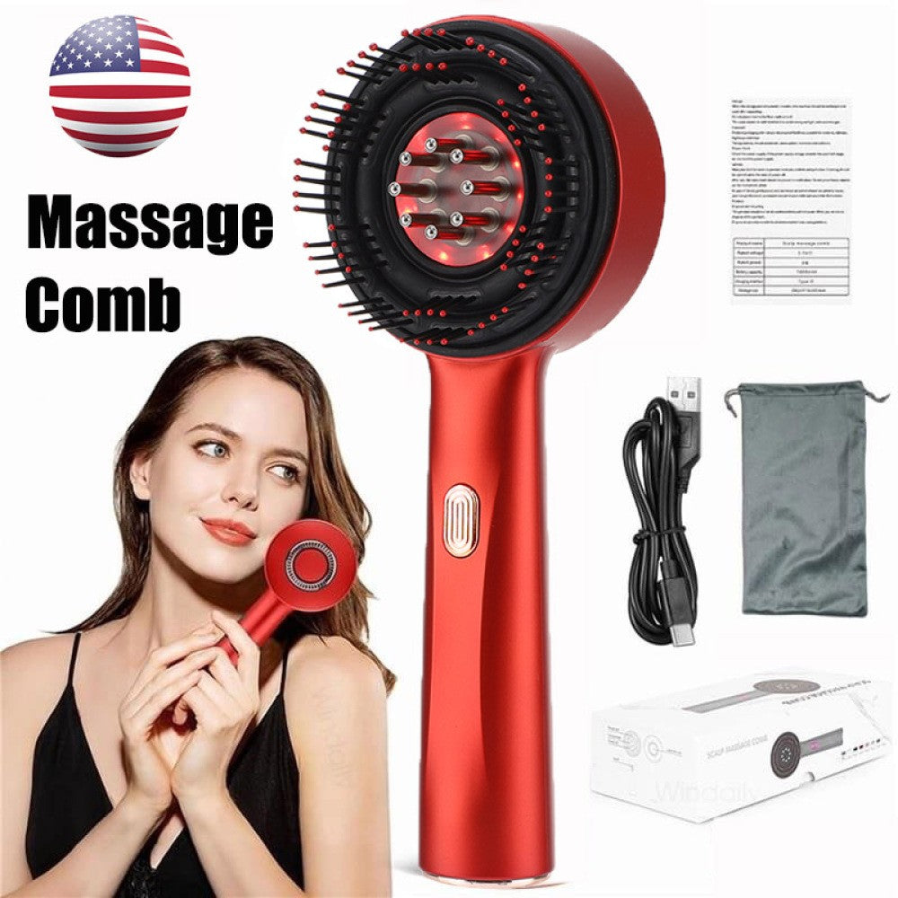 Electric Scalp Massage Brush with Red Light Therapy for Hair Growth - Deep Nourishing Hair Care Comb