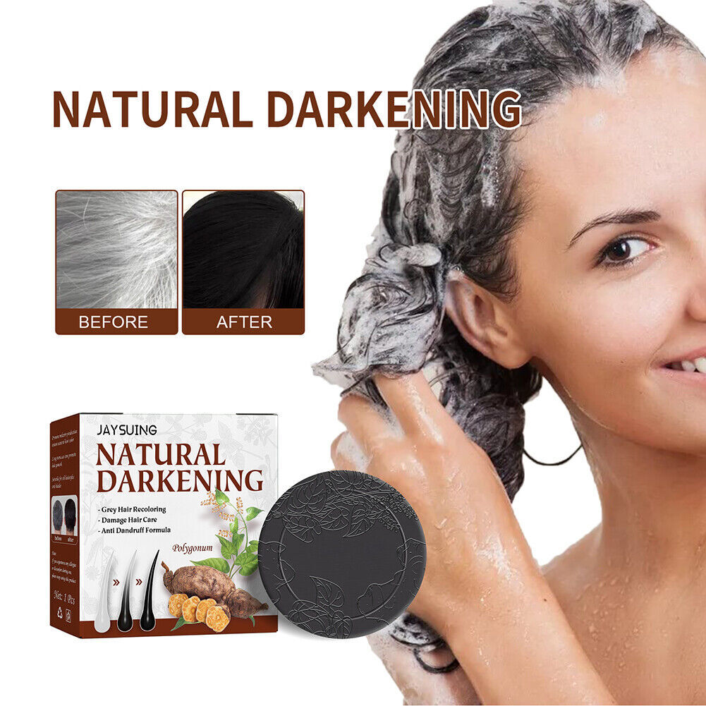 Natural Hair Darkening Shampoo Bar for Gray & Thinning Hair – Organic & Repair