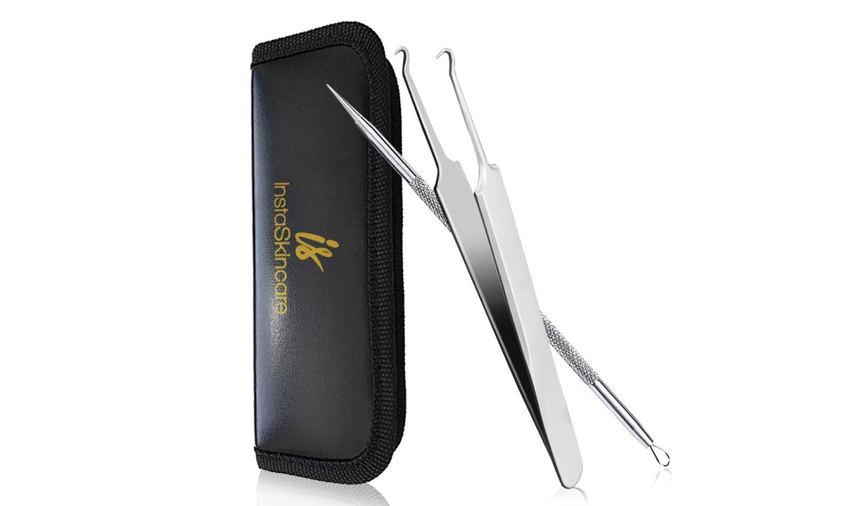 Professional Acne Needle Blackhead Remover Kit - Stainless Steel Comedone Extractor