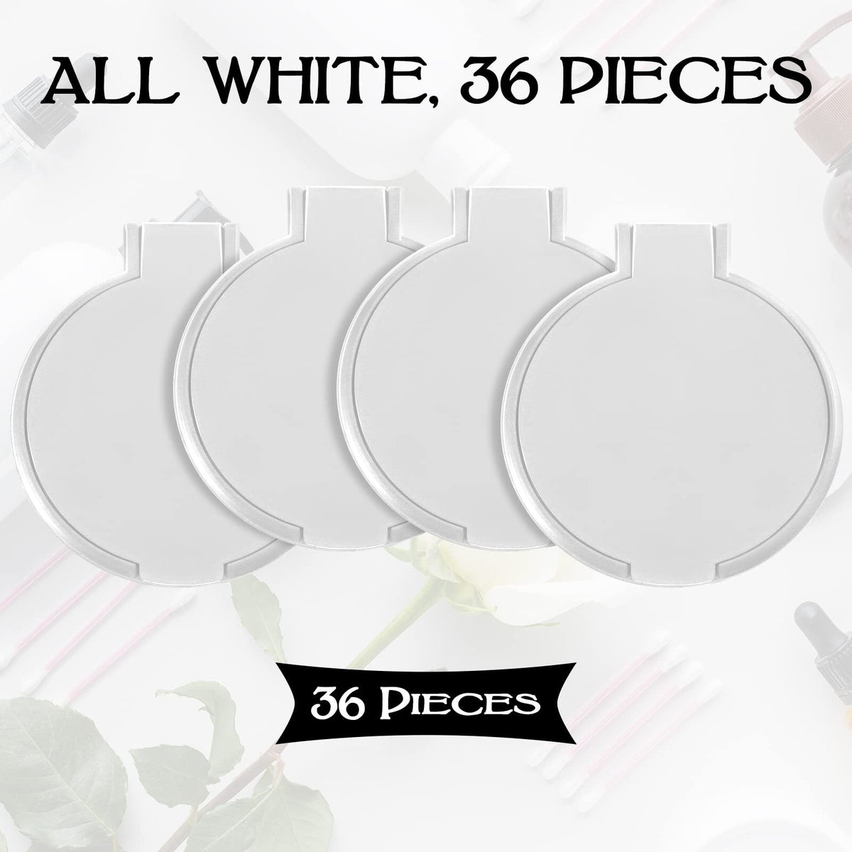 36 Pack Portable Round Makeup Mirrors - Compact Folding Travel Mirrors for Women