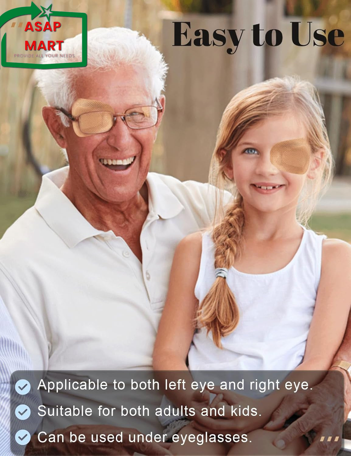 Disposable Breathable Adhesive Eye Patches for Adults, 20 Pack