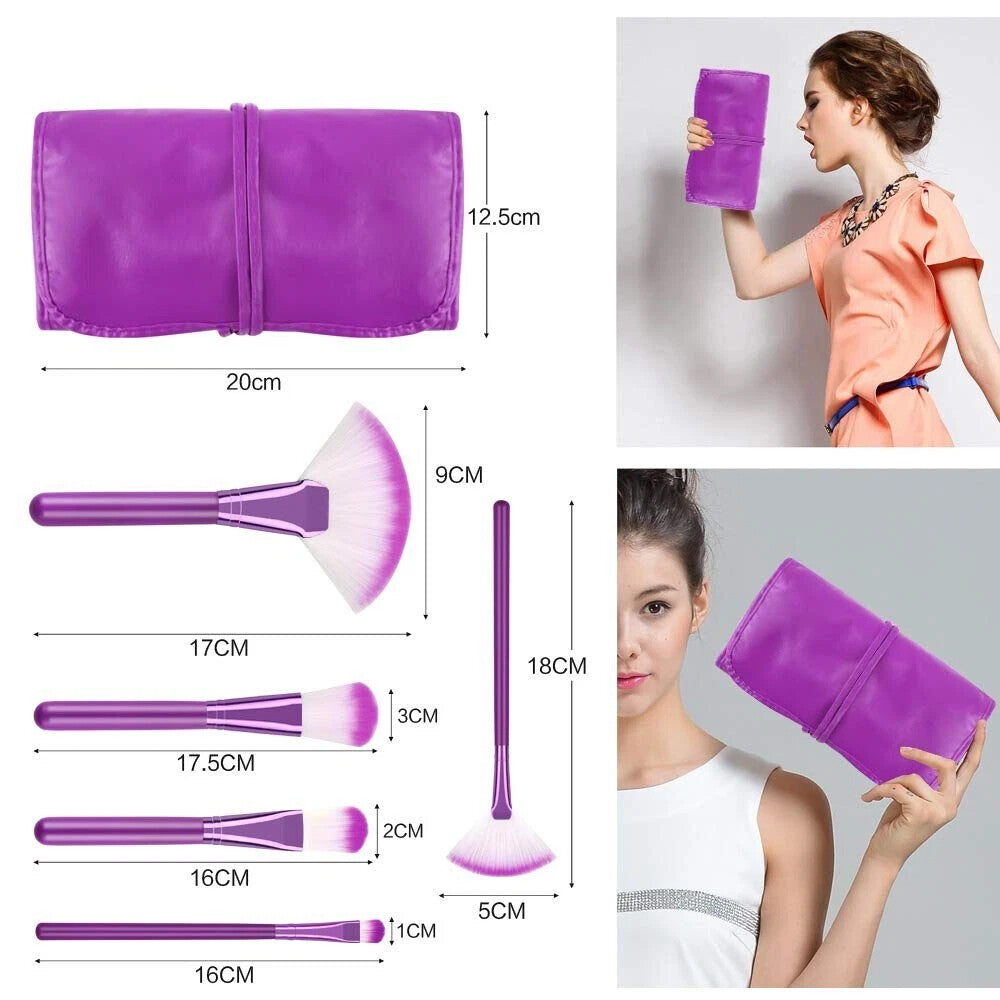 22Pcs Professional Makeup Brush Set with Case - Powder, Foundation, Eyebrow & Blush Brushes