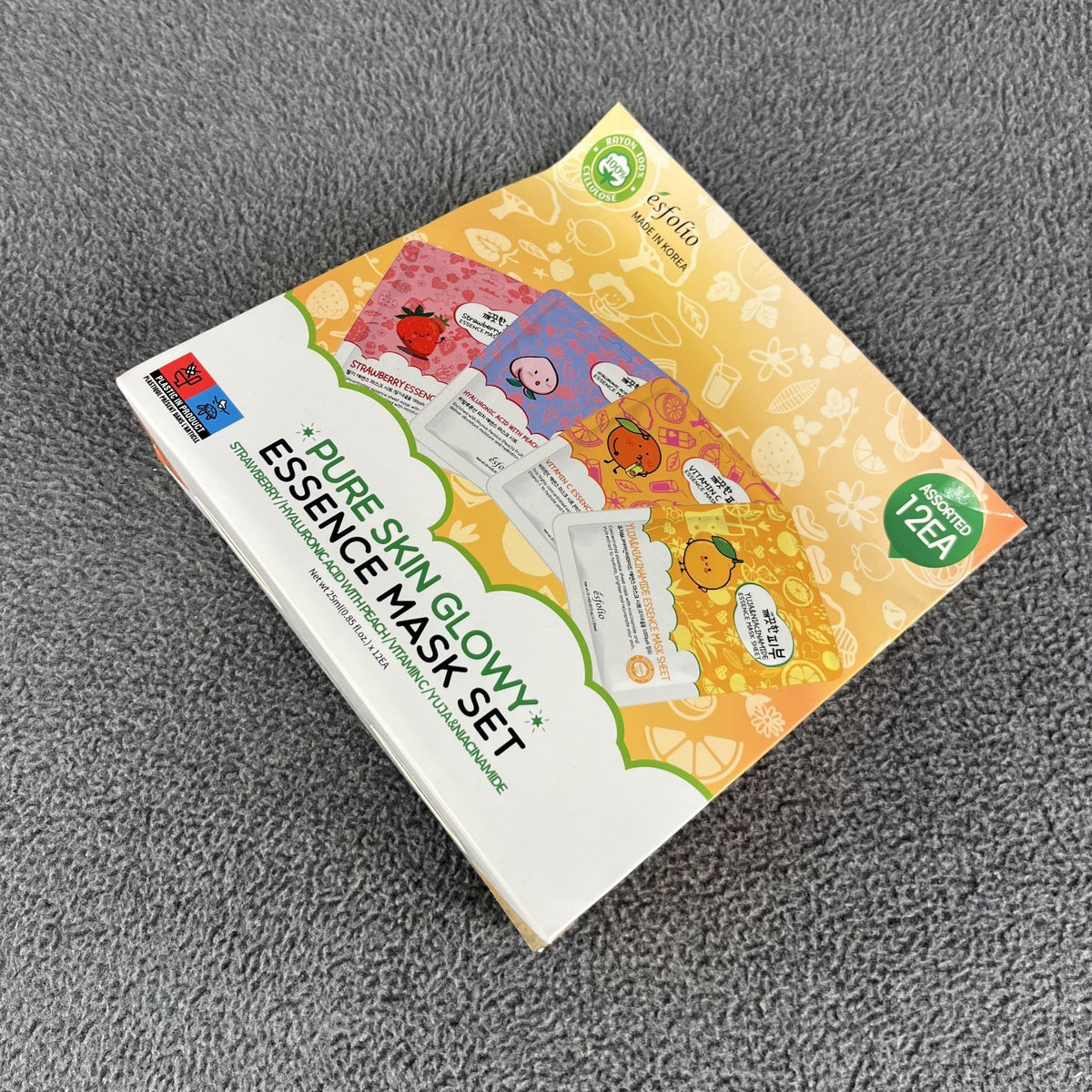 Pure Skin Glowy Essence Mask Set - Strawberry Peach