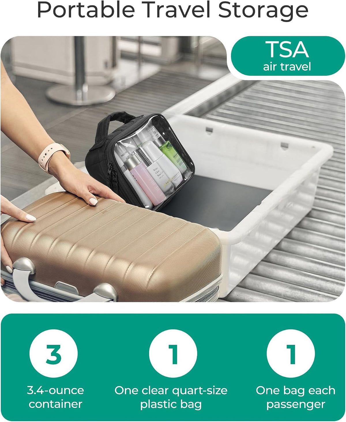 Puffy Clear TSA-Approved Toiletry Bag - Waterproof Travel Makeup Organizer