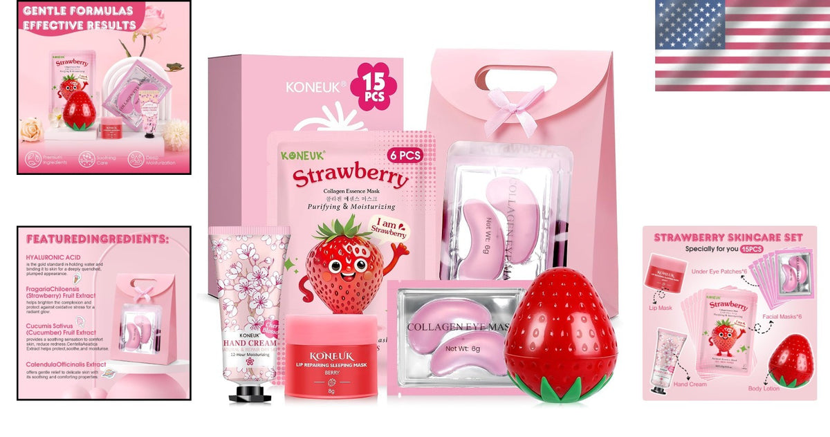 Travel Skincare Set with Hydrating Masks & Essentials for Teens