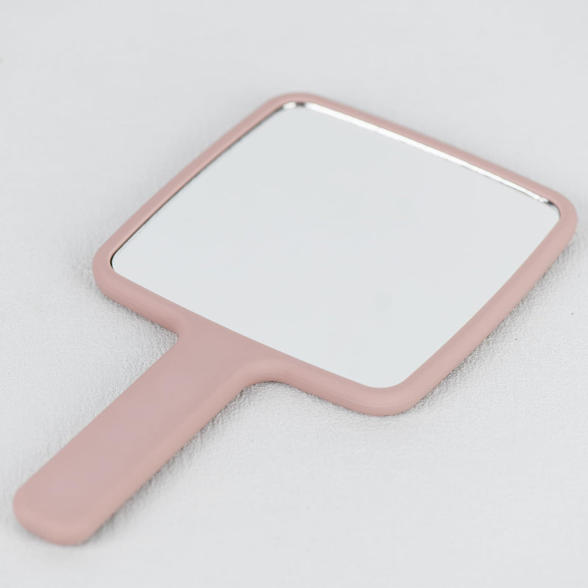 Pink Square Hand Held Mirror Travel Mirror with Diamond Pattern, 9 x 5.1 Inches