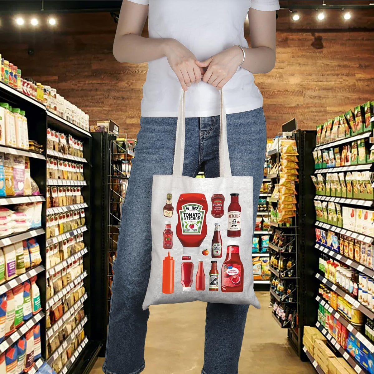 Ketchup Lover Gift Tote Bag Foodie Gift Handbag for Women