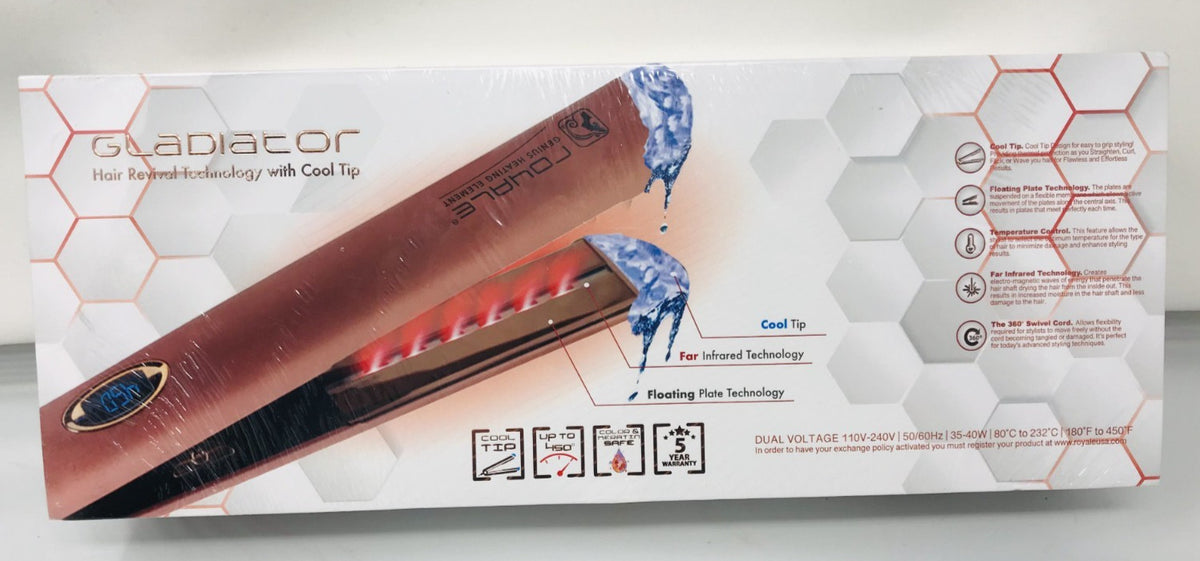 Rose Gold Hair Styling Flat Iron with Heating Element & Cool Tip