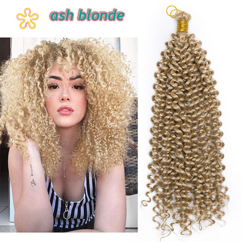14-Inch Water Wave Crochet Hair Extensions - Afro Curly, Bouncy & Soft