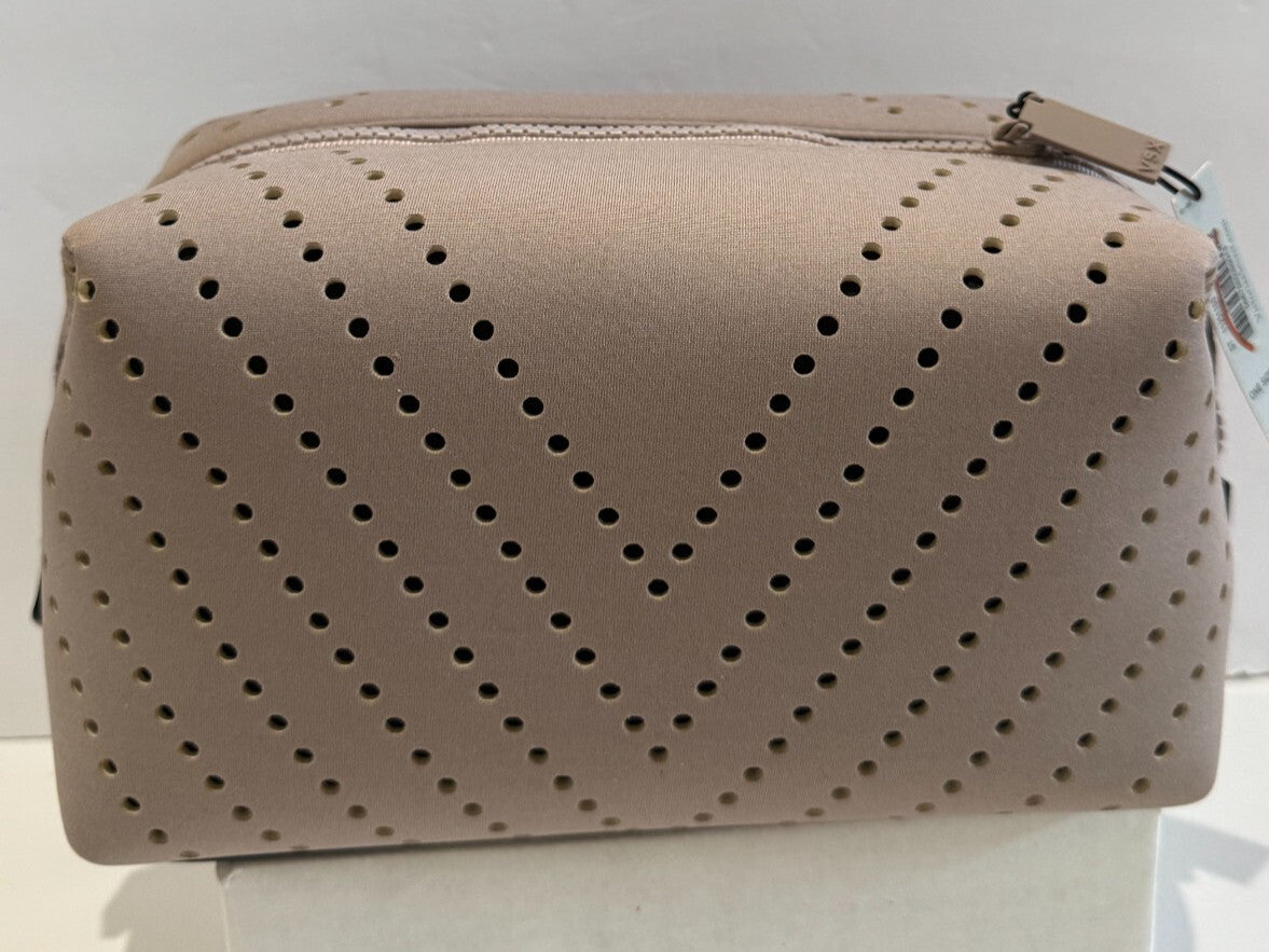 Victoria's Secret VSX Snap Makeup Bag Brown Portable Cosmetic Organizer