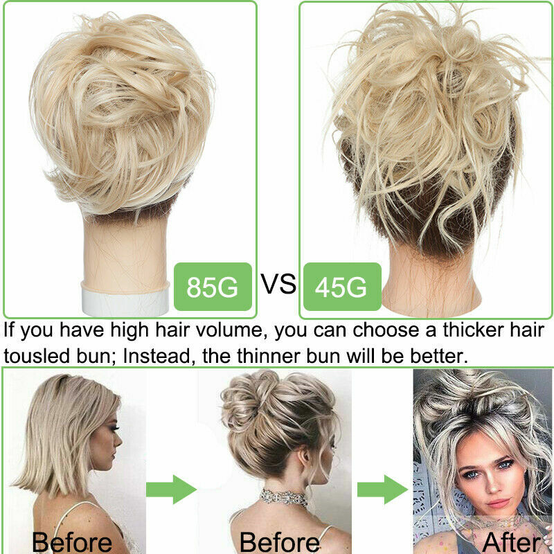 Large Messy Bun Hair Extension Wrap-On Ponytail Scrunchie for Voluminous Updo