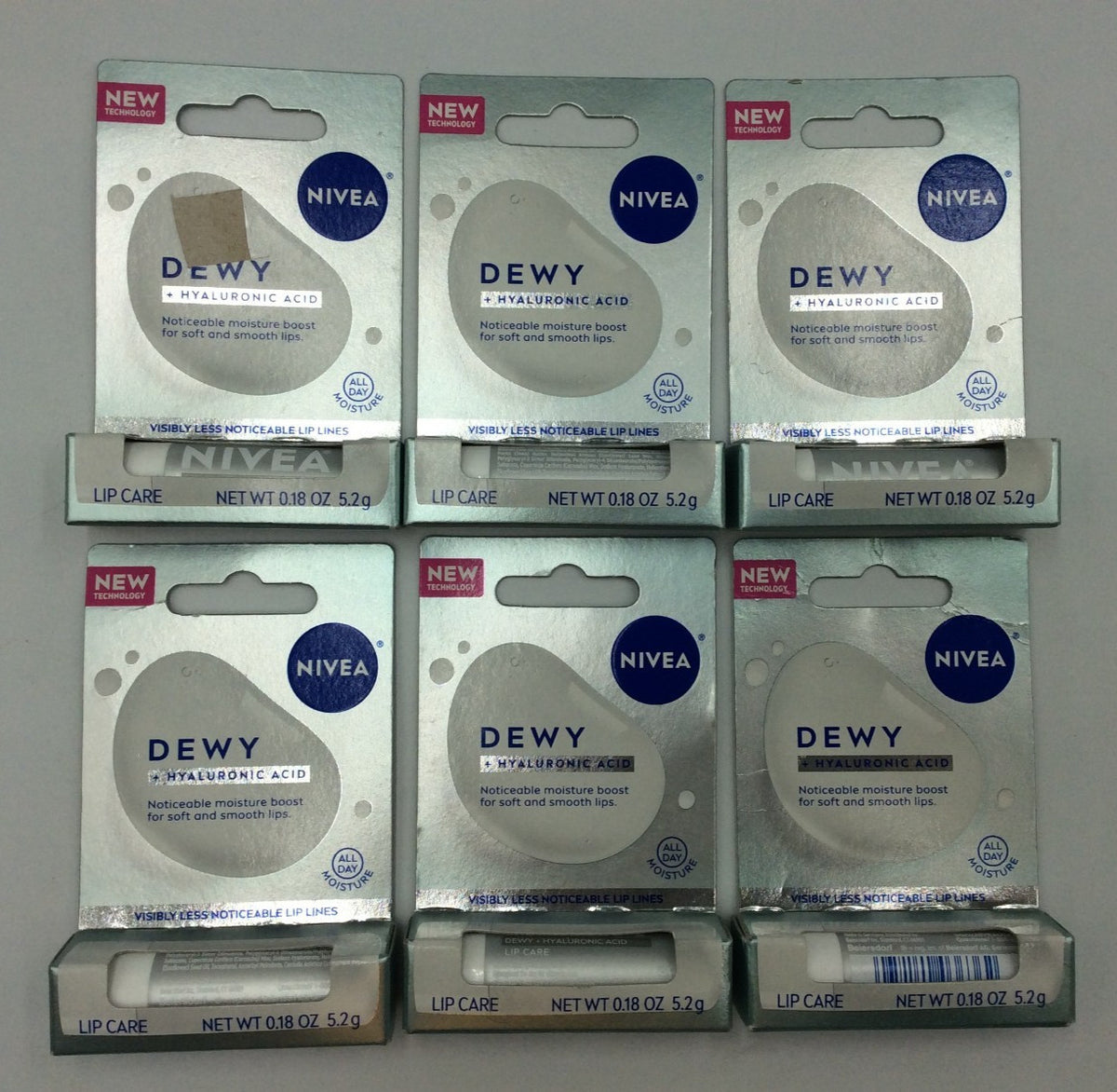 Hydrating Lip Balm with Hyaluronic Acid - Dewy Lip Care Pack of 6