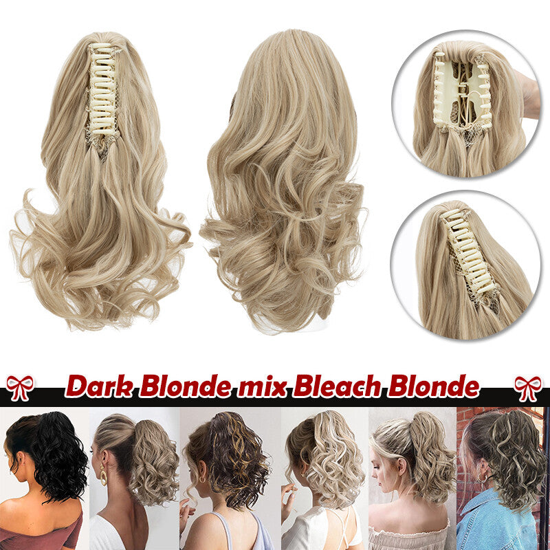 30-Inch Fluffy Ponytail Hair Extension with Claw Clip - Straight & Wave Styles
