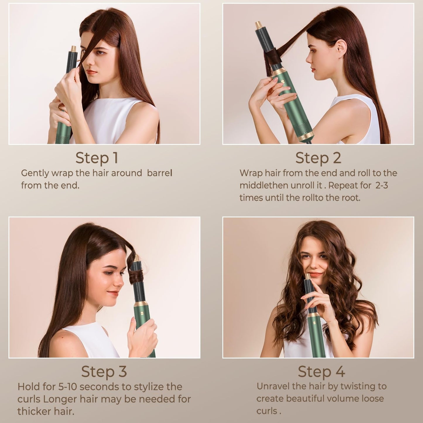 5-in-1 Hot Air Blow Dryer Brush Set with Detachable Curler