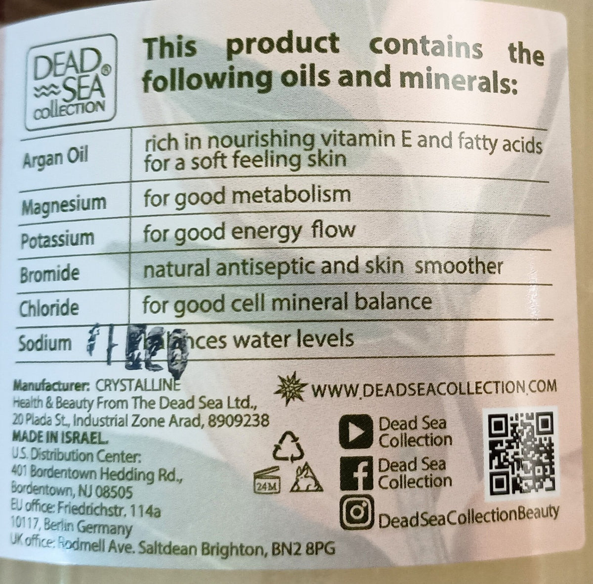 (2) Dead Sea Collection Argan Mineral Salt Scrub Hydrates Softens
