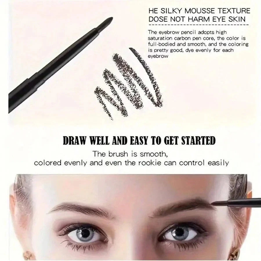 Waterproof Black Eyeliner Pencil Set - Long-Lasting & Smudge-Proof, 3 Pieces