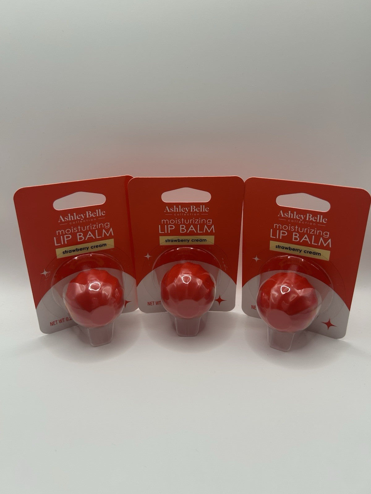 Lip Balm Set - Moisturizing Strawberry Cream Lip Care 3-Pack