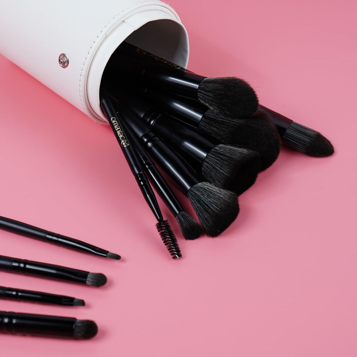 20-Piece Makeup Brush Set with Travel Case - Professional Synthetic Brushes