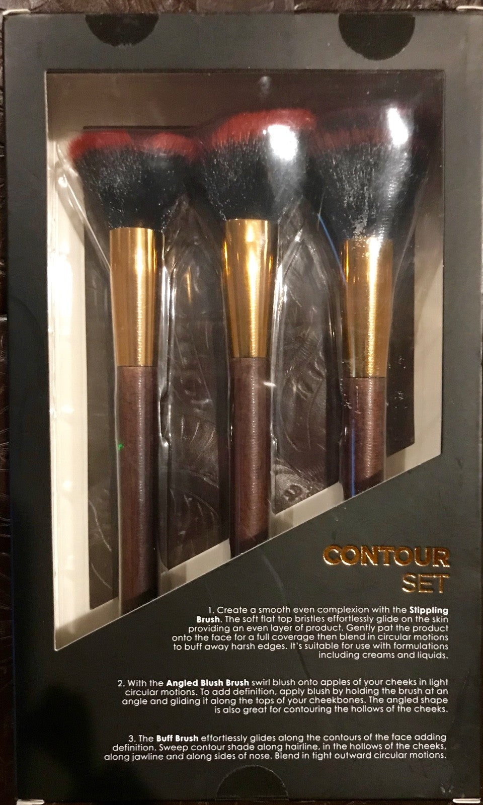 Makeup Brush Set - Contour and Define 3 Piece Face Brush Kit