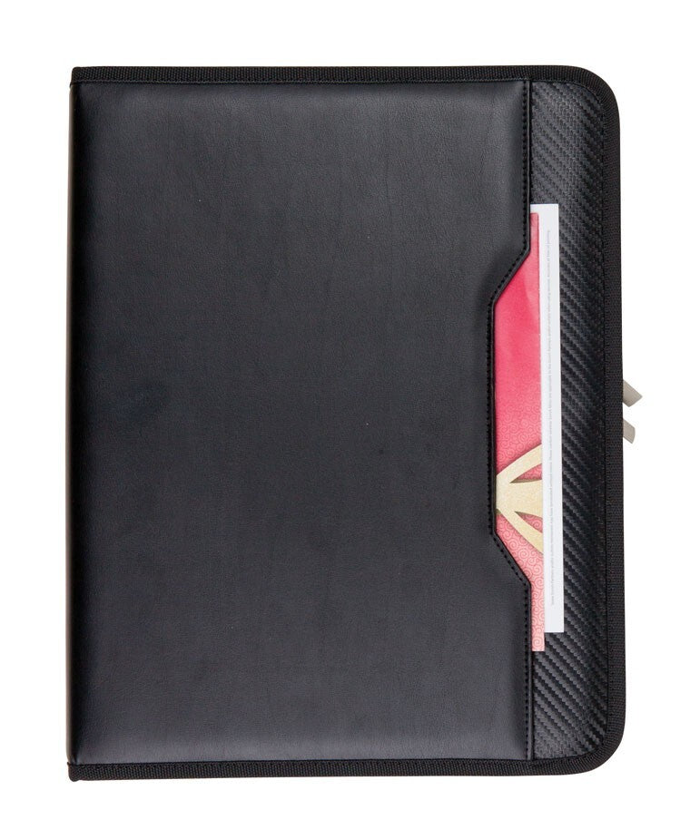 Executive Business Padfolio with Zippered Closure and Document Organizer