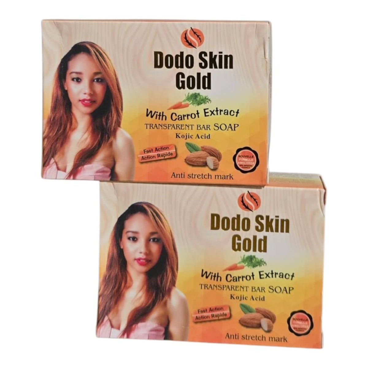 Dodo Skin Gold Kojic Acid Transparent Bar 150g - Anti-Stretch Marks, 2 Pieces