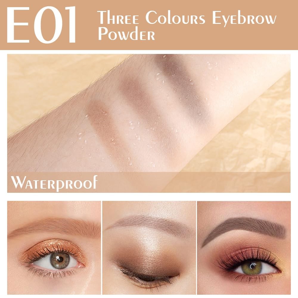 Natural Light Medium Brown Eyebrow Powder Kit with Applicator