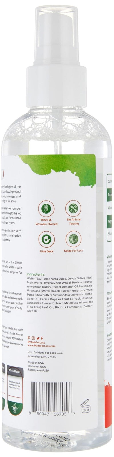 Made For Locs Aloe Vera Refresher Spray - 8 oz 2 Pack for Daily Moisturizing & Scalp Care
