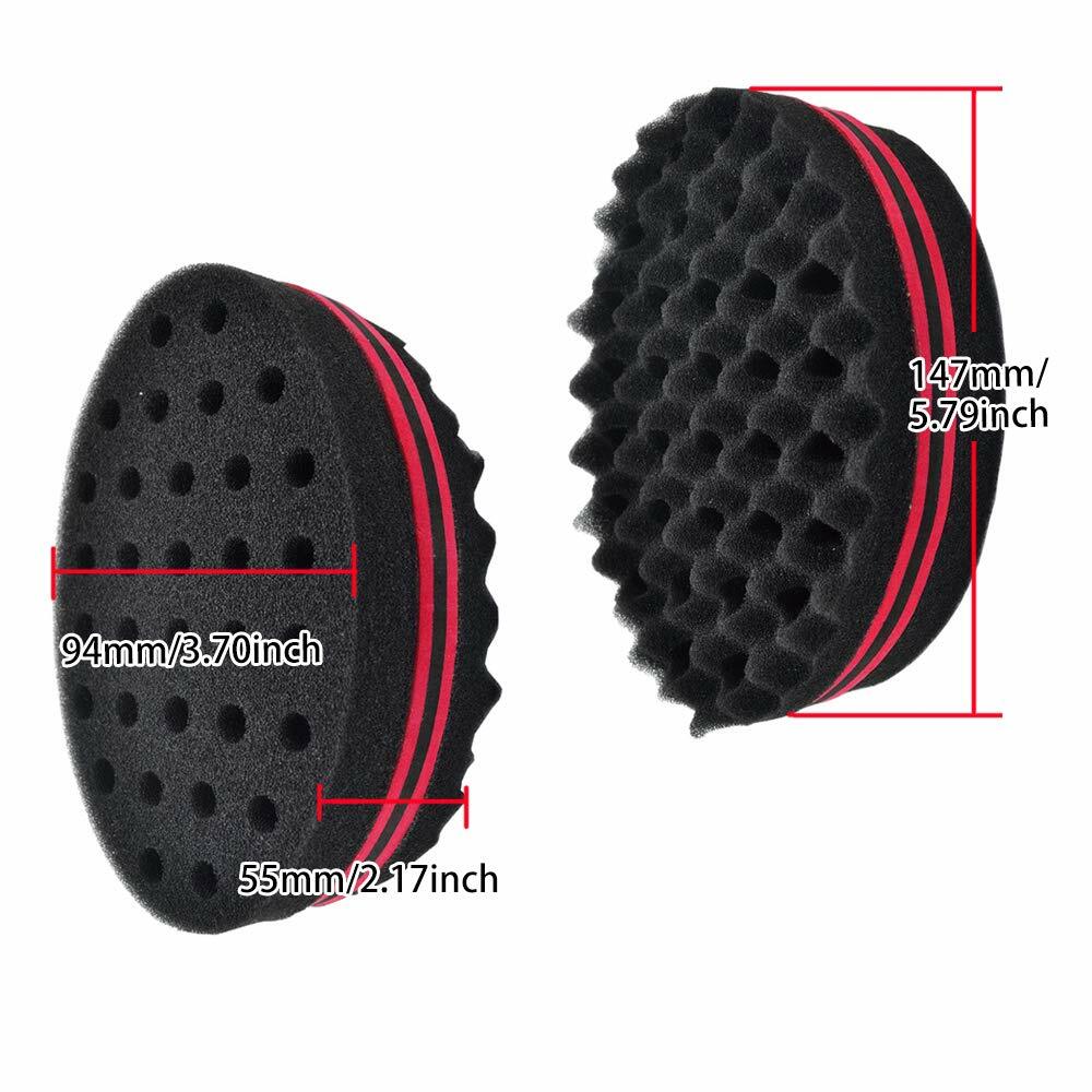 Red Double Side Magic Hair Brush Sponge Twist Wave Barber Afro Curl US