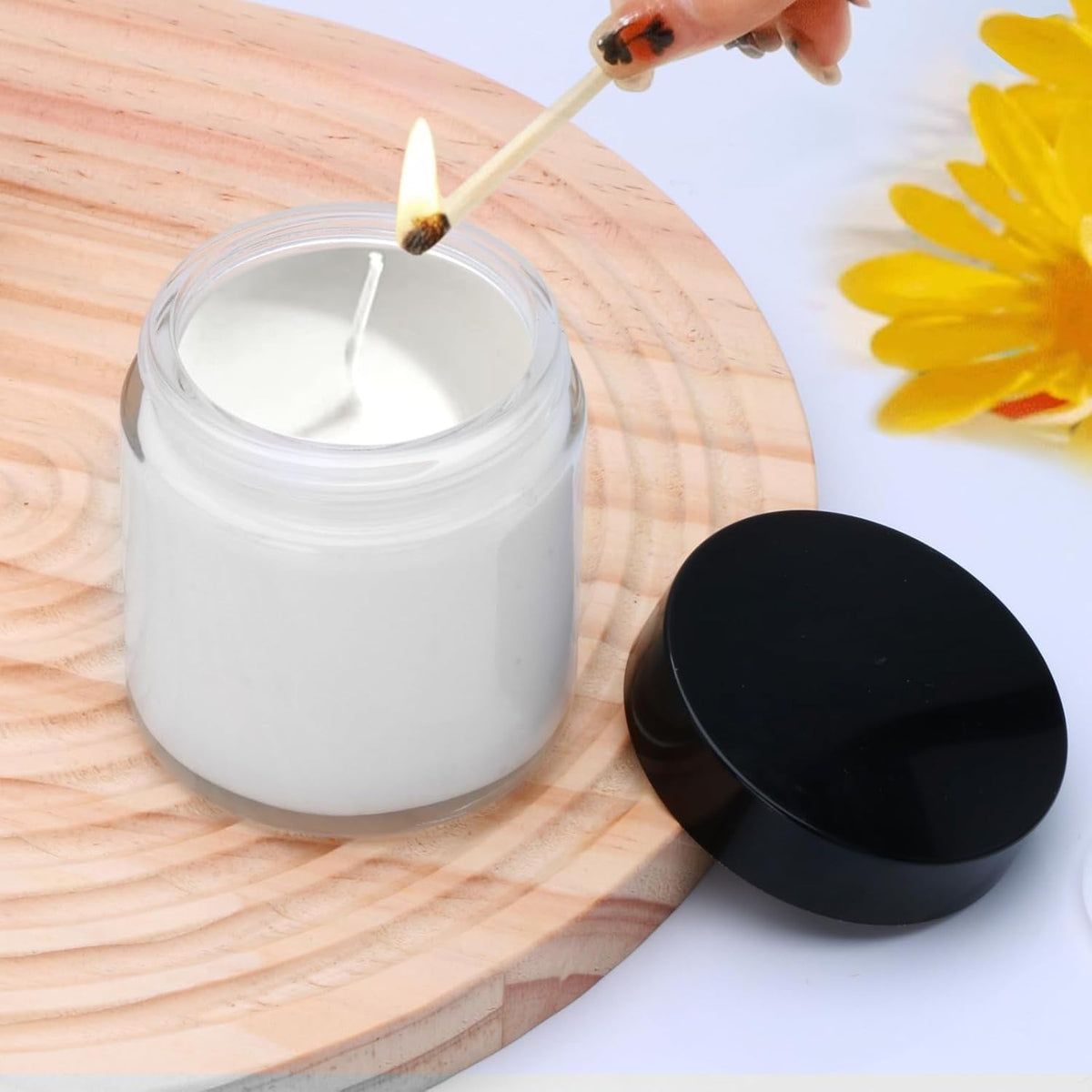 Glass Cosmetic Jars with Black Lids - Leak-Proof Travel Containers 25-Pack