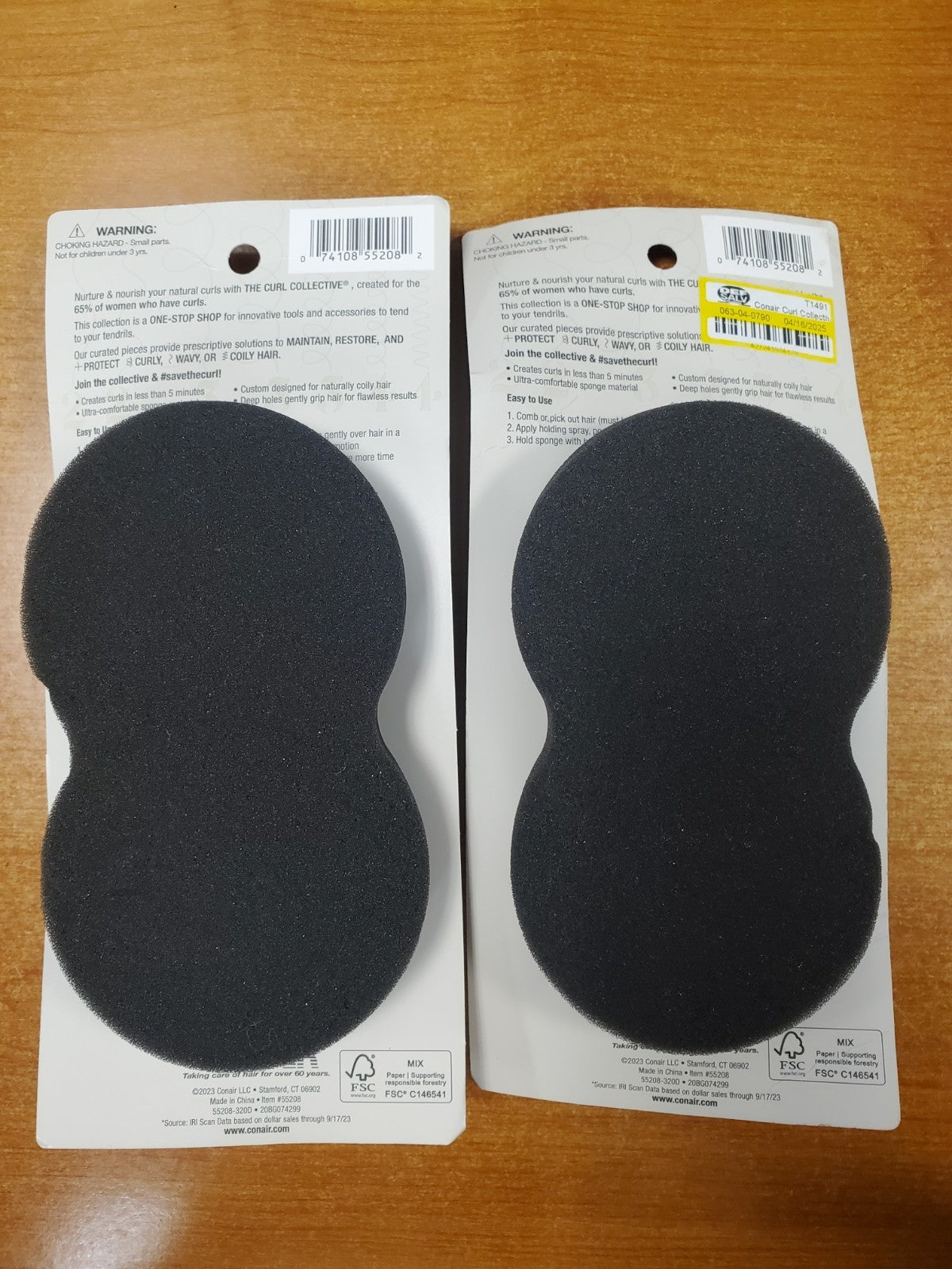 2 Pack: Conair Curl Collective Sponge for Natural Coily Hair (2082) -
