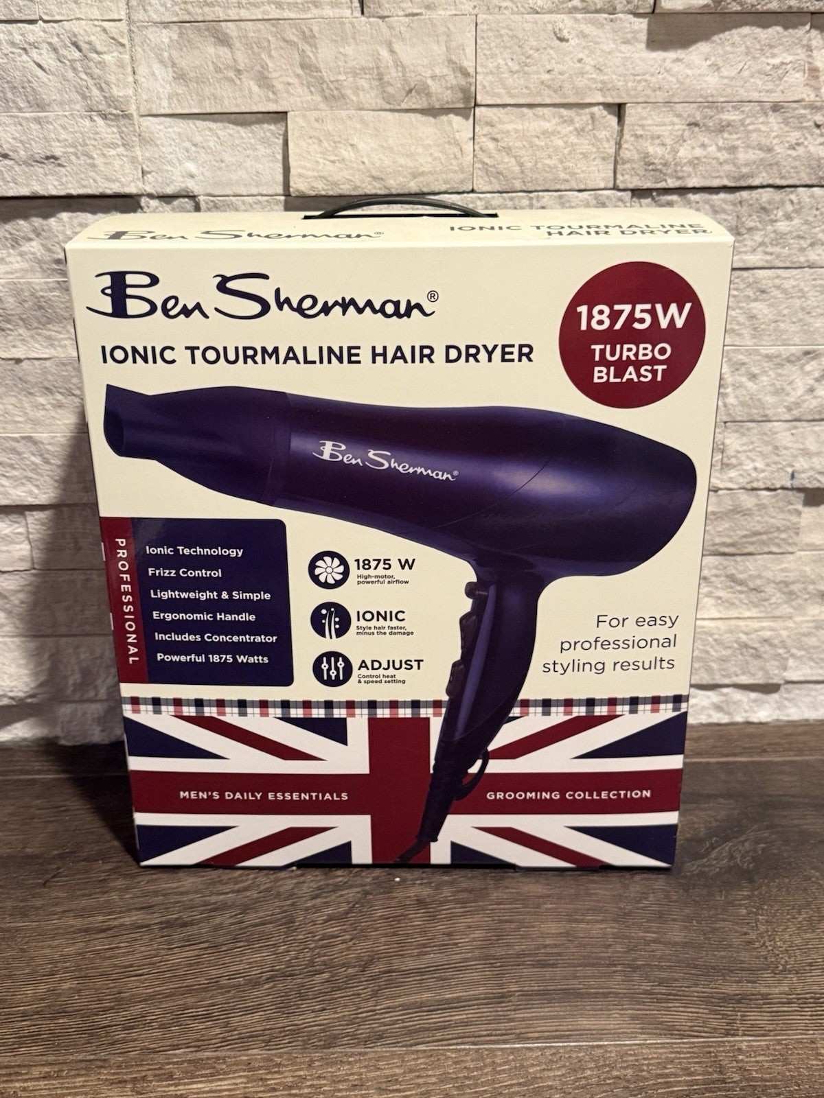 Ben Sherman Ionic Tourmaline Hair Dryer for Men 1875W Frizz Control Lightweight