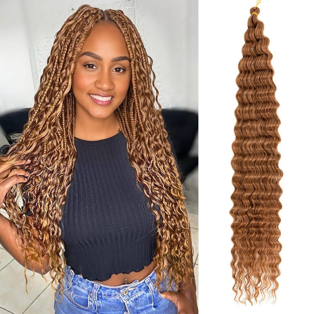 Deep Water Wave Braids Crochet Hair Extensions - Ombre & Curly Lengths
