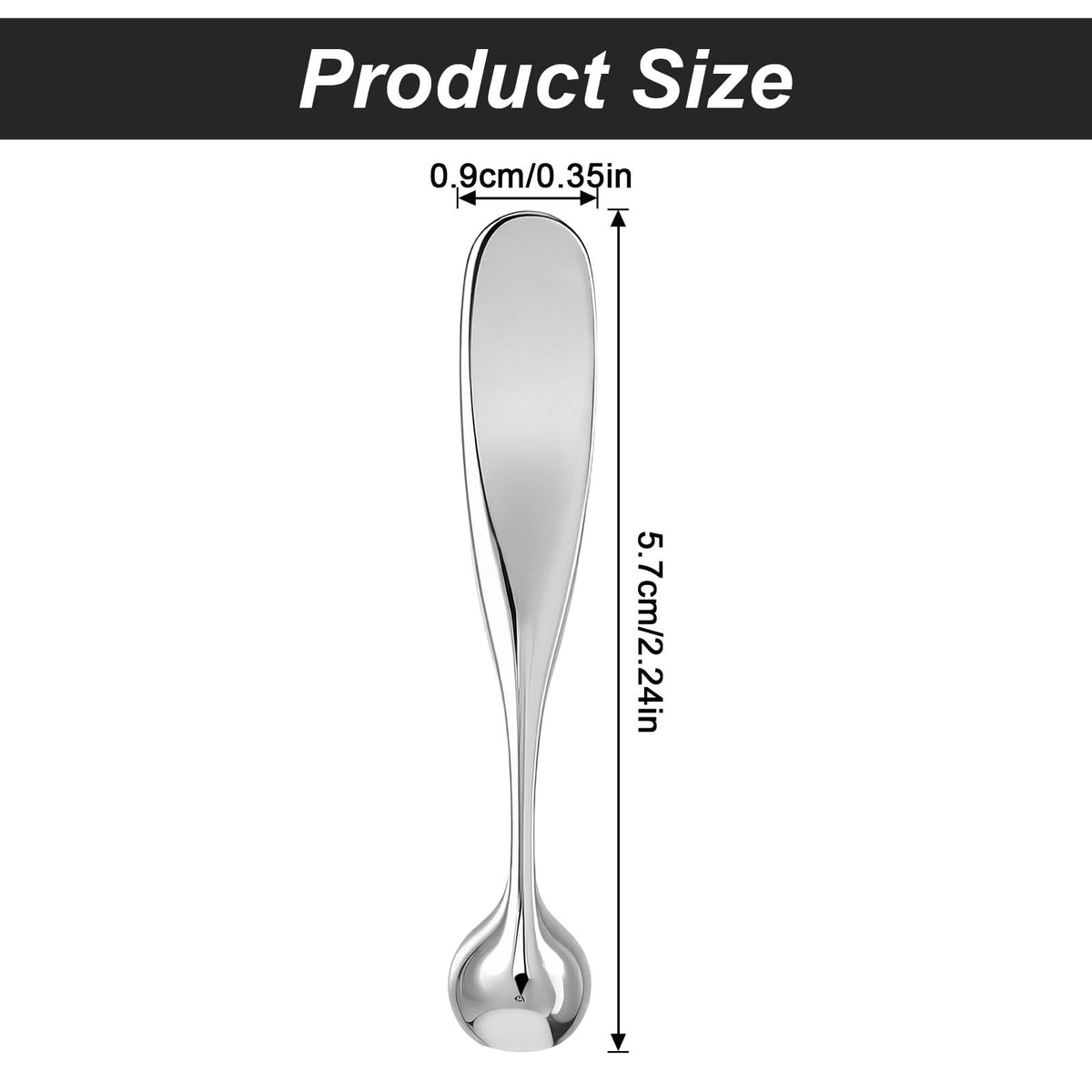 Metal Eye Cream Applicator Tool Set - Dual-Head Facial Massage Stick Silver