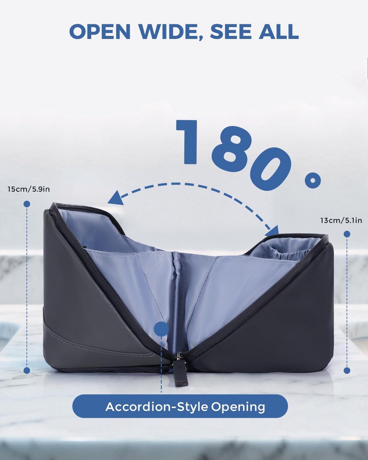 Waterproof Leather Toiletry Bag with Detachable Hanging Pouch - Travel Organizer for Men