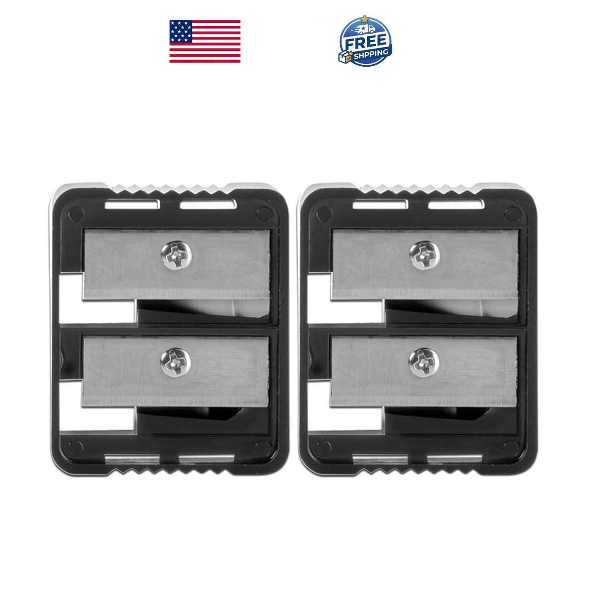 Dual Pencil Sharpener Pack of 2 - Precise Makeup & Artistic Tool