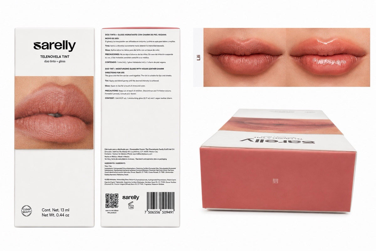 Lip Tint & Gloss Duo Set with Vegan Leather Charm - Natural & Hydrating Finish