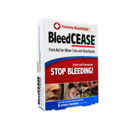 BleedCease Stop Bleeding First Aid Pack for Cuts & Nosebleeds - 5 Pack