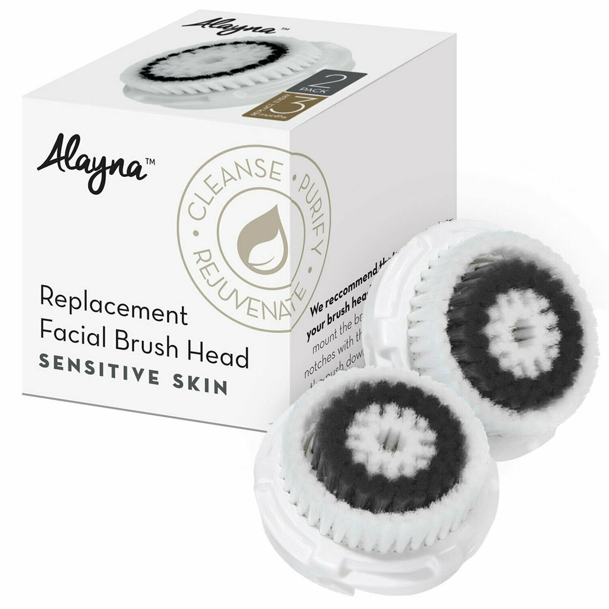 Sensitive Skin Replacement Brush Heads for Clarisonic - 2 Pack