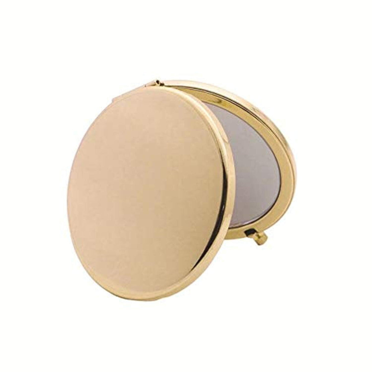 Mini Folding Double-Sided Makeup Mirror with Magnification for Purses - Gold