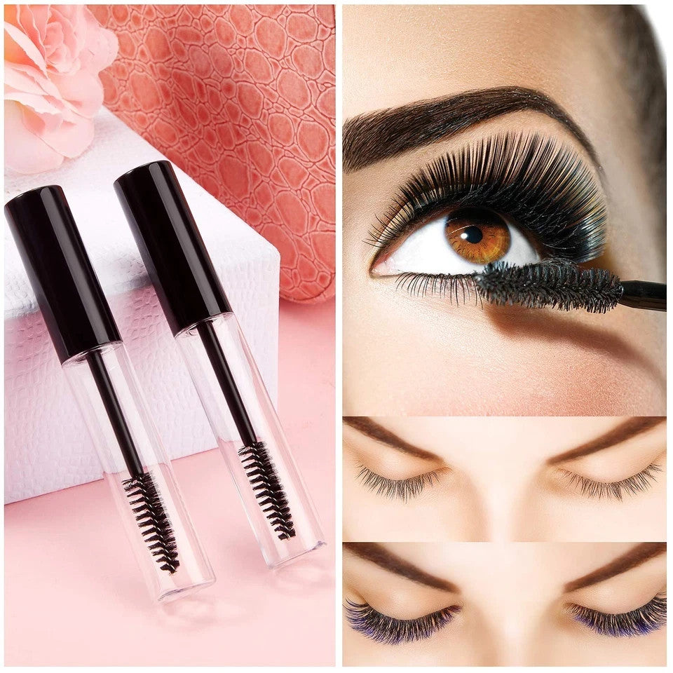 40 Pack 10ml Refillable Mascara Tubes with Eyelash Wand - Clear Eyelash Bottles